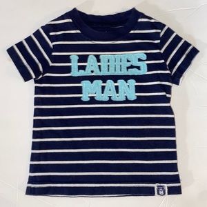 Carter’s White & Blue Stripe Shirt Baby Boy 3M